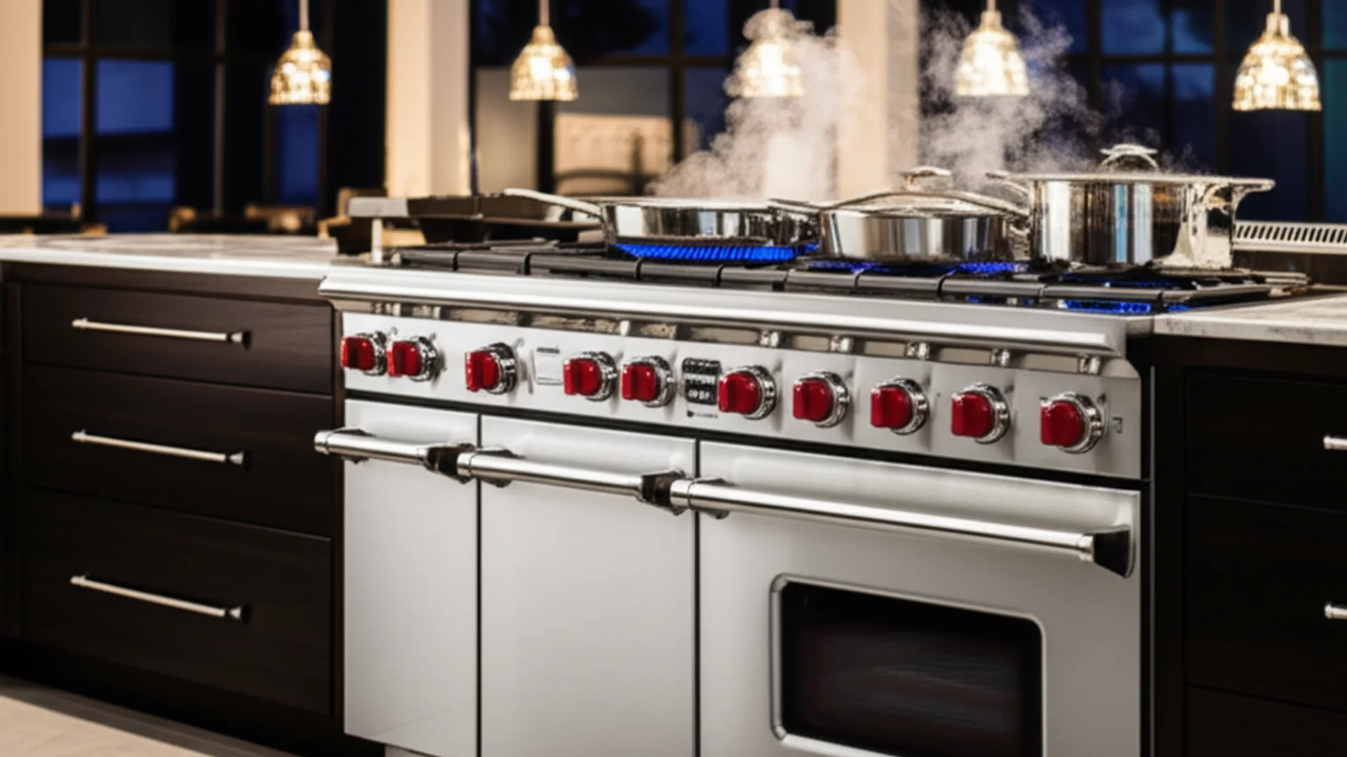 Wolf professional range with active burners